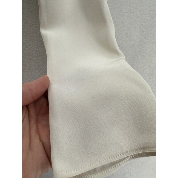 Alexandra Grecco Celine Gown Size 8 Ivory Wedding Dress Long Sleeve V Neck Train - Picture 6 of 16